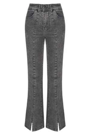 شلوار جین زنانه بوت کات چاک‌دار