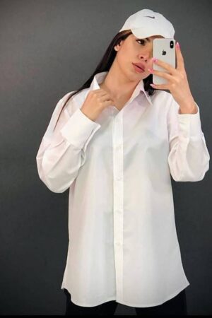 شومیز مانتویی سفید