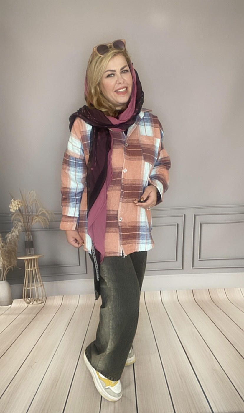 شکت پشمی چهارخانه تک جیب