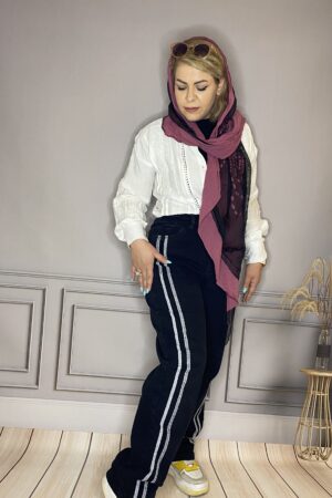 شلوار جین ذغالی بغل نوار زنانه