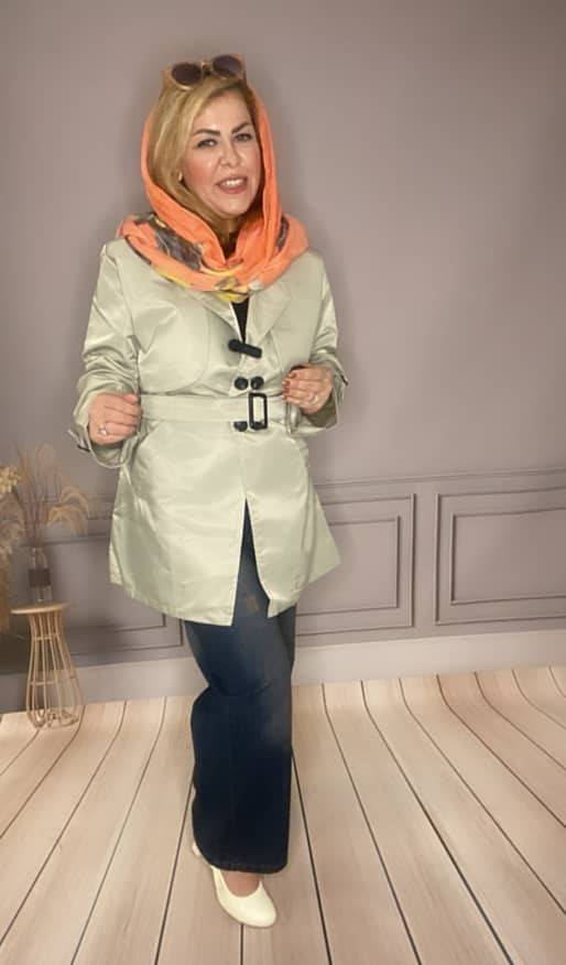 بارونی کمربند زنانه سبز روشن