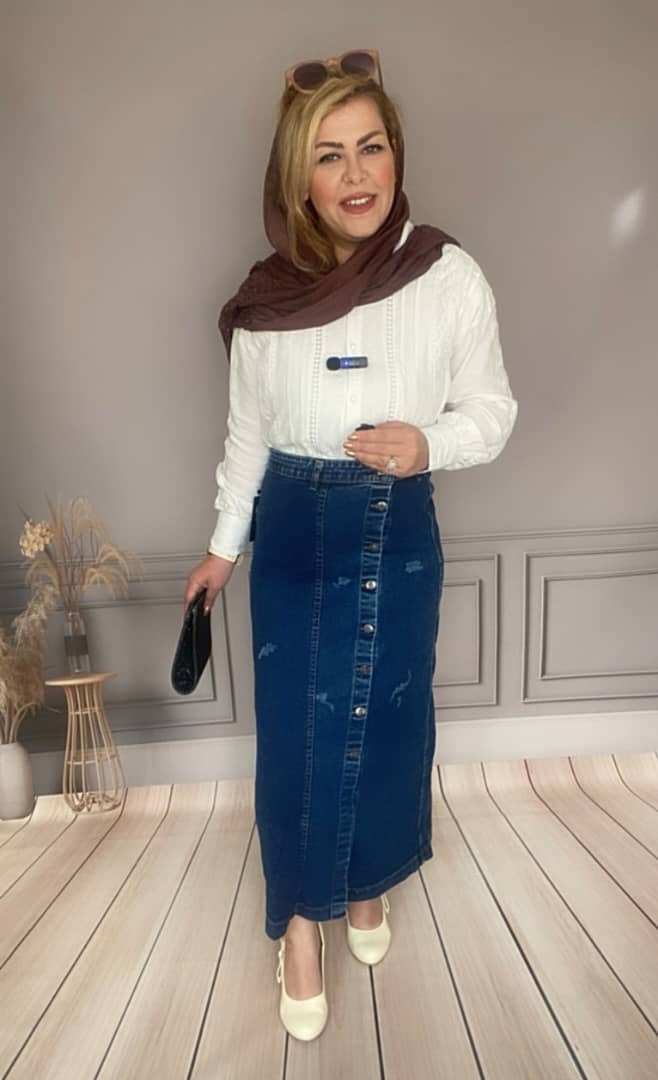 دامن جین رنانه ترک دکمه دار