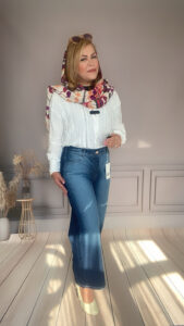 شلوار جین واید آبی سیر