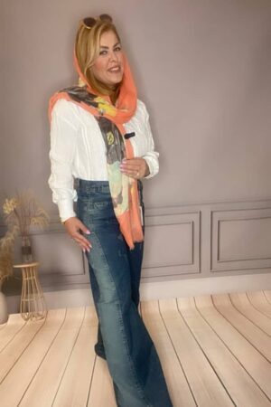 شلوار زنانه جین شافل بگ بغل رادو