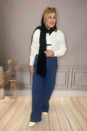 شلوار بگ نیل کاغذی آبی زنانه