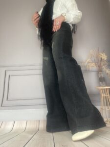 شلوار جین شافل بگ مشکی